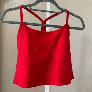 Beyond Yoga Spacedye Slim Racerback Cropped Tank - red